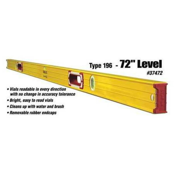 Extra Strong 3 Vial Spirit Level with Rubber Ends Long Industrial DIY